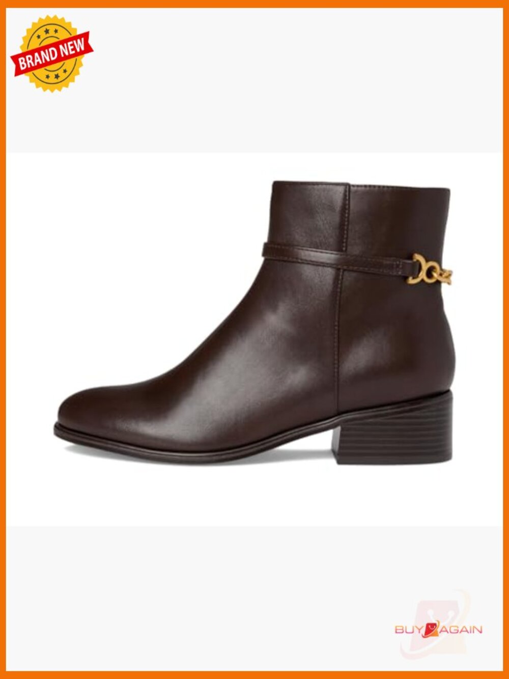 Faux Leather Ankle Booties with Block Heel and Zip Closure - Picture 4 of 7